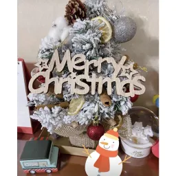 Chữ Merry Christmas Phụ Kiện Trang Trí Cây Thông Noel Bằng Gỗ Kèm Dây Treo Trang Trí Giáng Sinh