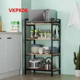 Kệ Đa Năng Để Đồ Nhà Bếp VKPK09 Khung Sắt Sàn Gỗ - VĐ Smart Furrniture NỘI THẤT LẮP RÁP VIENDONGADV