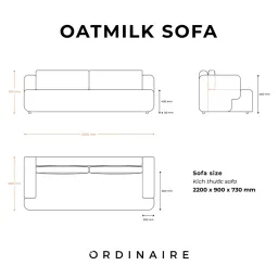 Oatmilk Sofa ( 2 Chỗ Ngồi ) - Thiết Kế Bo Tròn Tối Giản