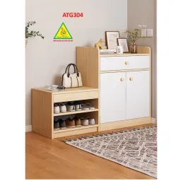 Tủ Đựng Giày Bằng Gỗ Có Ghế Ngồi ATG304 - VĐ Smart Furrniture NỘI THẤT LẮP RÁP VIENDONGADV