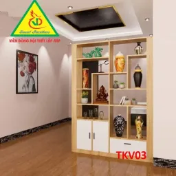 Tủ Kệ Vách Ngăn Trang Trí Gỗ MDF TKV03 - VĐ Smart Furrniture NỘI THẤT LẮP RÁP VIENDONGADV