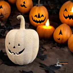 Tượng Gốm Hình Bí Ngô Halloween - Tượng Decor Sự kiện - Trang Trí Sân Vườn