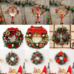 Vòng Hoa Thông Treo Cửa Trang Trí Noel Giáng Sinh Nhiều Mẫu Đủ Màu Sắc Lấp Lánh Siêu Đẹp Size 30cm