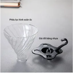 Bình Thủy Tinh Kèm Phễu V60 Pha Cà Phê Pour Over 360ML