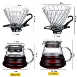 Bình Thủy Tinh Kèm Phễu V60 Pha Cà Phê Pour Over 360ML