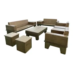 Bộ Sofa Cỡ Lớn Bigo – Gỗ Tần Bì Màu Nâu