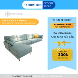 Bộ Sofa Góc L Nỉ H20L2 H2 Furniture VảI Nỉ Mềm Mại Kết Hợp Đệm Êm Ái Đàn Hồi Sofa Cho Phòng Khách, Phòng Chờ