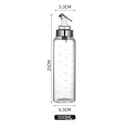 Chai Đựng Dầu Ăn Thủy Tinh Vòi Rót Bấm Tay Chia Vạch 160ML Đến 500ML Trong Nhà Bếp