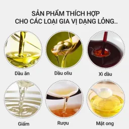 Chai Lọ Bình Đựng Dầu Ăn Thủy Tinh Có Chia Vạch Tay Cầm Thép Nắp Mở Tự Động Thông Minh 300ML 500ML Trong Nhà Bếp