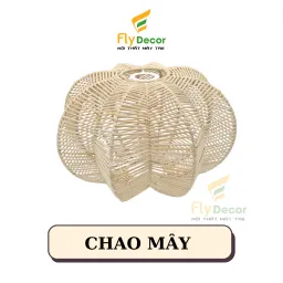 Đèn Mây Trang Trí Thả Trần Hình Quả Khế Chất Liệu Mây Trắng Khung Sắt