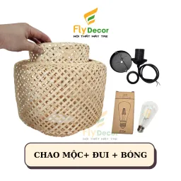 Đèn Mây Tre Đan, Đèn Tre Trang Trí, Đèn Thả Trần Phòng Khách, Phòng Ngủ (Hàng Xuất Khẩu) - Flydecor