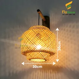 Đèn Mây Tre Đan, Đèn Tre Trang Trí, Đèn Thả Trần Phòng Khách, Phòng Ngủ (Hàng Xuất Khẩu) - Flydecor