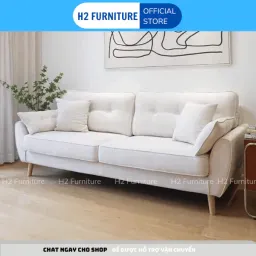 [Freeship Hà Nội] Ghế Văng Sofa Nỉ H2 Furniture Dành Cho 3 Tới 5 Người Ngồi, Sofa Phòng Khách Phong Cách Bắc Âu