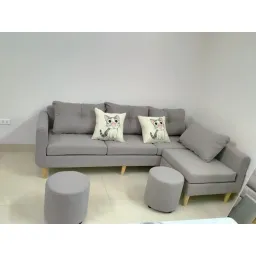 [Freeship HN] Ghế Sofa Góc L Nỉ Kích Thước 2m2x1m6 H2 Furniture 2m2x1m4 Sofa Góc L Di Động Thông Minh