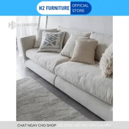 [Freeship HN] Sofa Duker Nỉ Hàn Cao Cấp DK0D9 H2 Furnirure, Sofa Curved Với Chất Liệu Vải Nỉ Cao Cấp Kết Hợp Lò Xo Giàn