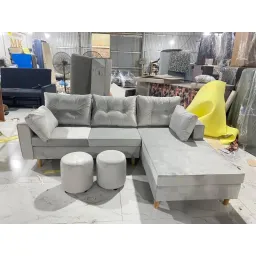 [Freeship HN] Sofa Góc L Kích Thước 2m2x1m4 Bọc Nỉ Màu Sắc Tự Chọn H20L9 Kết Cấu Khung Gỗ Chắc Chắn Cho Phòng Khách