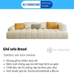 Ghế Sofa Nỉ Cao Cấp Chống Trượt Nước - Sofa Bread H2 Furniture Khung Gỗ Chắc Chắn Bảo Hành 12 Tháng