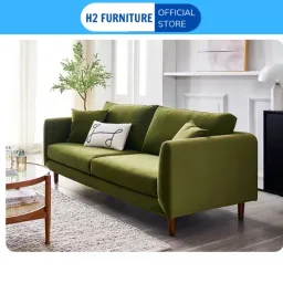 Ghế Sofa Nỉ Cao Cấp H20V6 H2 Furniture Mặt Đệm Êm Ái Đàn Hồi Với Thiết Kế Đơn Giản Phù Hợp Chung Cư Mini, Phòng Ngủ