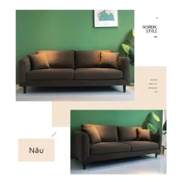 Ghế Sofa Nỉ Cao Cấp H20V6 H2 Furniture Mặt Đệm Êm Ái Đàn Hồi Với Thiết Kế Đơn Giản Phù Hợp Chung Cư Mini, Phòng Ngủ