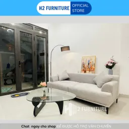 Ghế Sofa Nỉ Tribeca H20V5 Cao Cấp H2 Furniture Vải Nỉ Mềm Mại Đệm Mút Lò Xo Êm Ái Tặng Kèm 2 Gối Ôm