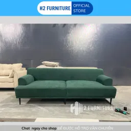 Ghế Sofa Nỉ Tribeca H20V5 Cao Cấp H2 Furniture Vải Nỉ Mềm Mại Đệm Mút Lò Xo Êm Ái Tặng Kèm 2 Gối Ôm