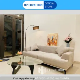 Ghế Sofa Nỉ Tribeca H20V5 Cao Cấp H2 Furniture Vải Nỉ Mềm Mại Đệm Mút Lò Xo Êm Ái Tặng Kèm 2 Gối Ôm