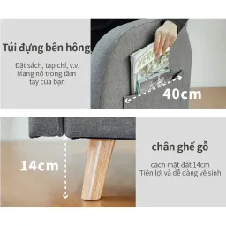 Ghế Sofa Thư Giãn - RICHOME P-R-SF066GR - Thiết Kế Ngả Lưng Đến 180 Độ, Đôn Rời Tiện Lợi, Sang Trọng