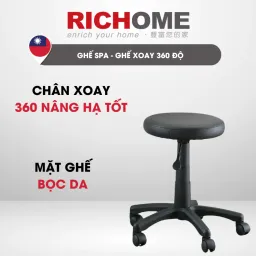 Ghế Xoay Spa 360 Độ RICHOME CH1429, Ghế Gội Đầu, Chân Xoay, Nâng Hạ. Hàng Nhập Khẩu