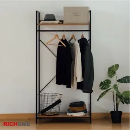 Giá Treo Quần Áo Kết Hợp Kệ Để Đồ 5 Tầng RICHOME WA210-1 Size To, Khung Sắt Chắc Chắn