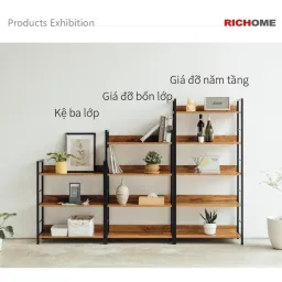 Kệ Để Đồ Đa Năng 5 Tầng RICHOME SH518-1, Mặt Gỗ MDF Phủ Melamin Chống Trầy Xước, Thiết Kế Sang Trọng