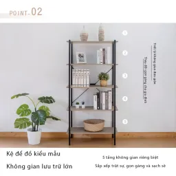 Kệ Để Đồ Đa Năng, Kệ Trưng Bày 5 Tầng Khung Sắt Chắc Chắn, Thiết Kế Hiện Đại, Sang Trọng - RICHOME SH573