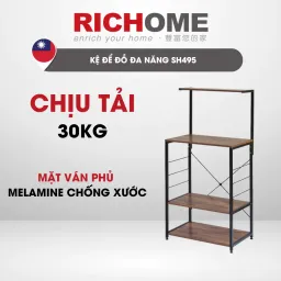 Kệ Nhà Bếp, Kệ Bếp Đa Năng Ván MDF Phủ Melamine, Kệ Bếp Đa Năng Thông Minh RICHOME SH495-D-1, SH596W