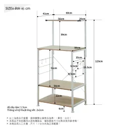 Kệ Nhà Bếp, Kệ Bếp Đa Năng Ván MDF Phủ Melamine, Kệ Bếp Đa Năng Thông Minh RICHOME SH495-D-1, SH596W