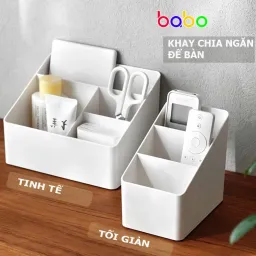 Khay Để Đồ Dùng Nhỏ Chia Ngăn Đựng Mỹ Phẩm Văn Phòng Hộp Đựng Bút Để Bàn Đề Bàn Decor Đa Năng Để Điều Khiển Babo (TC29)