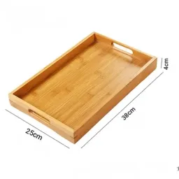 Khay Gỗ Tre Để Bộ Trà Hình Chữ Nhật 38 x 25 x 3cm