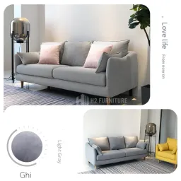 [Miễn Ship HN] Ghế Sofa H20V8 Bọc Nỉ Cao Cấp Màu Sắc Tự Chọn - Dễ Dàng Tháo Ra Vệ Sinh - Đệm Ngồi Êm Ái Đàn Hồi