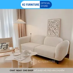 [Miễn Ship HN] Ghế Sofa Nỉ Lông Cừu Với Đệm Lò Xo Chân Inox Chắc Chắn H20V7 Bảo Hành 12 Tháng