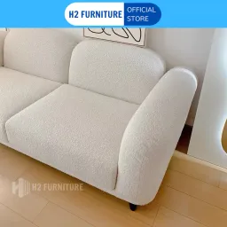 [Miễn Ship HN] Ghế Sofa Nỉ Lông Cừu Với Đệm Lò Xo Chân Inox Chắc Chắn H20V7 Bảo Hành 12 Tháng