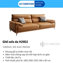 [Miễn Ship HN] Ghế Văng Sofa Da Tựa Yếm H20D2 Cao Cấp Với Chất Liệu Khung Gỗ Tự Nhiên Da Nhập Khẩu Màu Sắc Đa Dạng