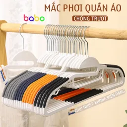 Móc Áo Nhựa Chống Trượt Móc Treo Quần Áo Tủ Đựng Giá Phơi Đồ Babo (TB25)