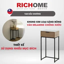 Tab Đầu Giường, Bàn Làm Việc. Khung Sắt Chắc Chắn RICHOME DR265, Thiết Kế Hiện Đại, Sang Trọng