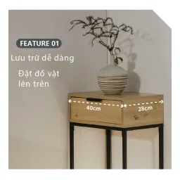 Tab Đầu Giường, Bàn Làm Việc. Khung Sắt Chắc Chắn RICHOME DR265, Thiết Kế Hiện Đại, Sang Trọng