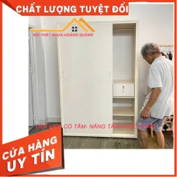 Tủ Nhựa Đài Loan Cửa Lùa-Tủ Quần Áo Cửa Lùa[Hàng Chính Hãng] Cao 1M82-Ngang 1M23-Sâu 50cm