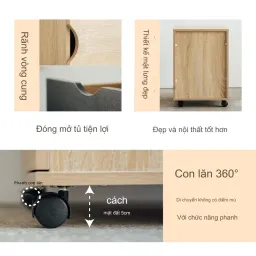 Tủ Tab Đầu Giường, Tủ Để Đồ Văn Phòng. Chắc Chắn Ván Phủ Mdf Chống Xước, Chống Nổ RICHOME DR245