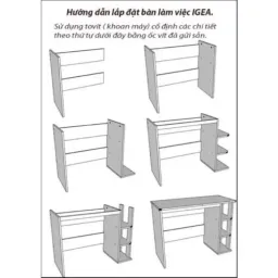 Bàn Làm Việc - Hot - Bàn Học Kèm Kệ Sách Đa Năng Gỗ Cao Cấp NTFurniture