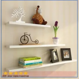 Kệ Gỗ Treo Tường 3 Thanh Ngang 40, 50, 60X15Cm (Chọn Màu) NTFurniture