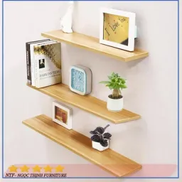 Kệ Gỗ Treo Tường 3 Thanh Ngang 40, 50, 60X15Cm (Chọn Màu) NTFurniture