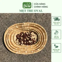 Mẹt Tre Hình Oval Đựng Bánh Kẹo - Dĩa Tre Đựng Đồ Ăn, Phụ Kiện Chụp Ảnh