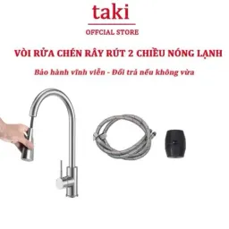 {Nhập Khẩu} Vòi Rửa Chén Rây Rút NÓNG LẠNH Chất Liệu INOX Không Gỉ 304 - Bảo Hành Vĩnh Viễn