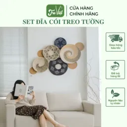 Set Dĩa Cói Treo Tường - Set Đĩa Cói Trang Trí Tường